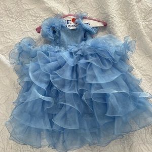Blue flower girl dress
